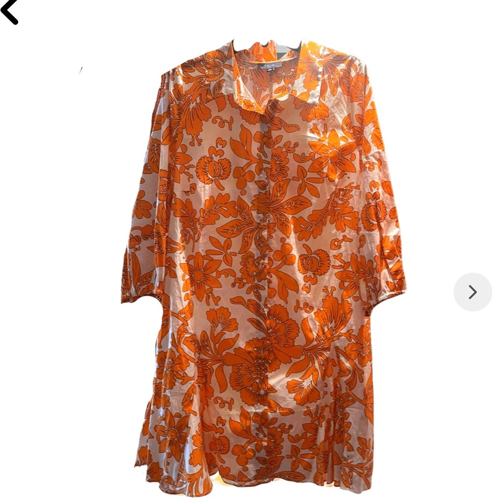 MSK Orange and Cream Floral Dress